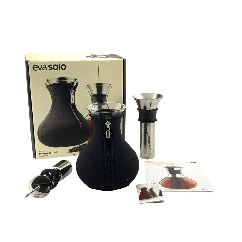 Eva Solo Tea Maker Glass Black Neoprene Cover 1.0L in Box Unused Scandinavian